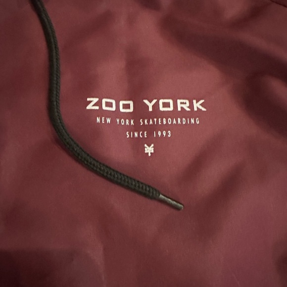 ZOO YORK Burgundy Reflective Oversized Snap Button Hooded Jacket Sz Large - Picture 6 of 14